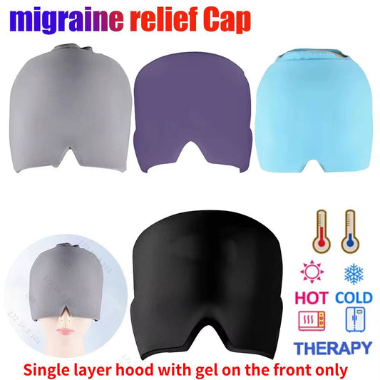 Relief Headgear Migraine Relief Cap Gel Ice Cap Cold Compress Therapy Cap Ice Head Wrap Pack Eye Mask for Pressure Relieve Pain
